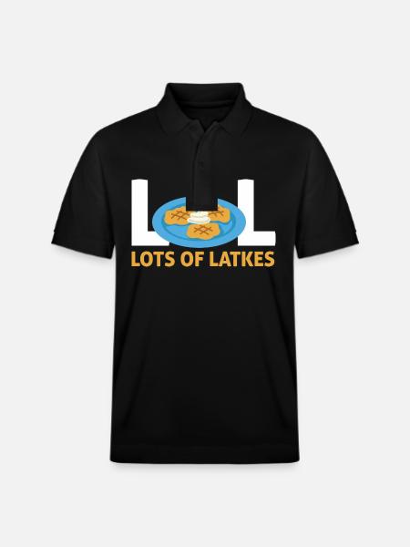 Jewish Happy Hanukkah Lot Of Latkes Costume - Stanley/Stella Unisex Organic Polo Shirt PREPSTER - black