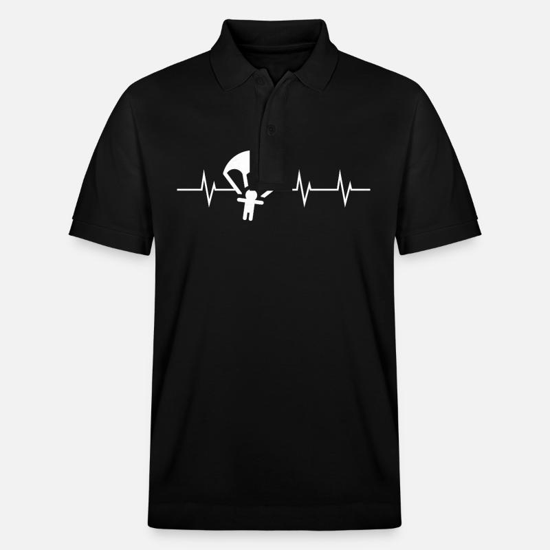 Battement de cœur Parachutisme - Polo PREPSTER bio Stanley/Stella Unisexe - noir