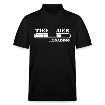 Tiefbauer Spruch Beruf Lustiges Tiefbauer Geschenk - Stanley/Stella Unisex Bio-Poloshirt PREPSTER - Schwarz - Vorne - Roxy (174cm) & Andy (188cm)