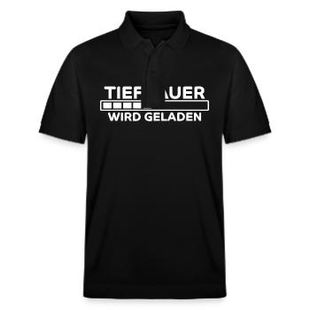 Tiefbauer Spruch Beruf Lustiges Tiefbauer Geschenk - Stanley/Stella Unisex Bio-Poloshirt PREPSTER - Schwarz - Vorne - Roxy (174cm) & Andy (188cm)