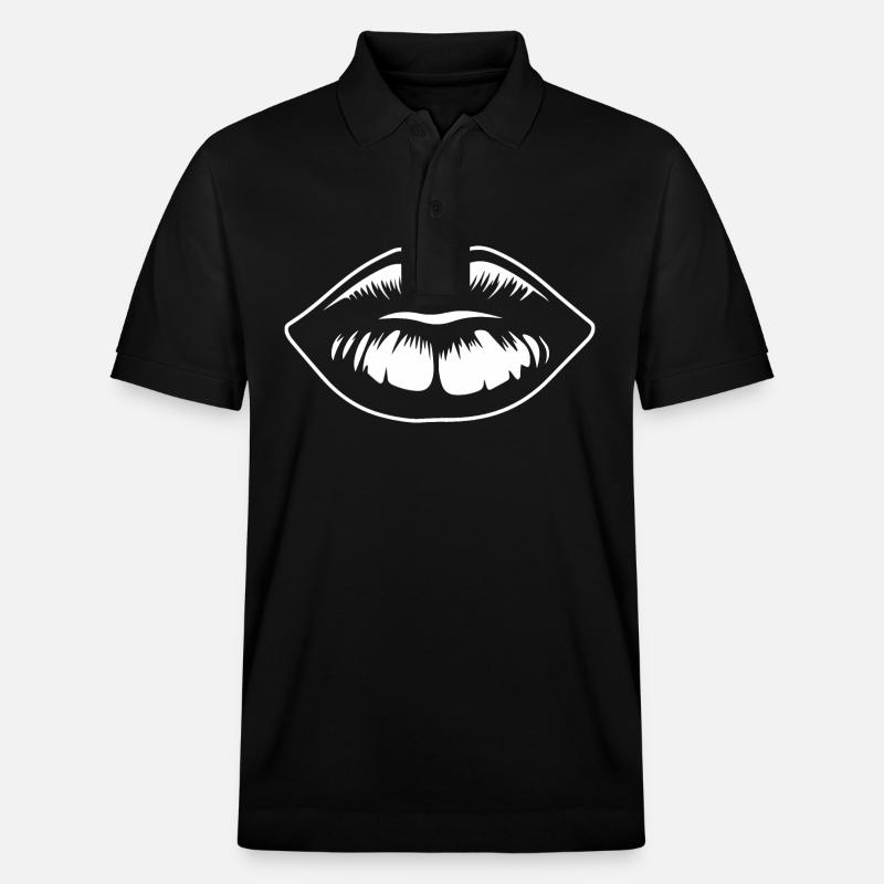 Lèvres, bouche, baisers lèvres - Polo PREPSTER bio Stanley/Stella Unisexe - noir
