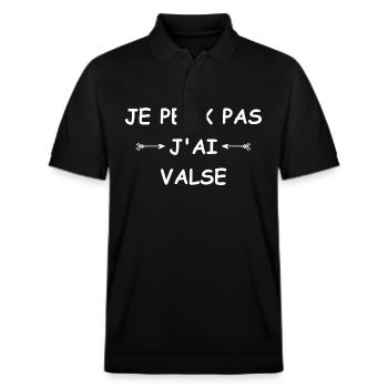 Je peux pas j'ai Valse - Polo PREPSTER bio Stanley/Stella Unisexe - noir - Devant - Roxy (174cm) & Andy (188cm)