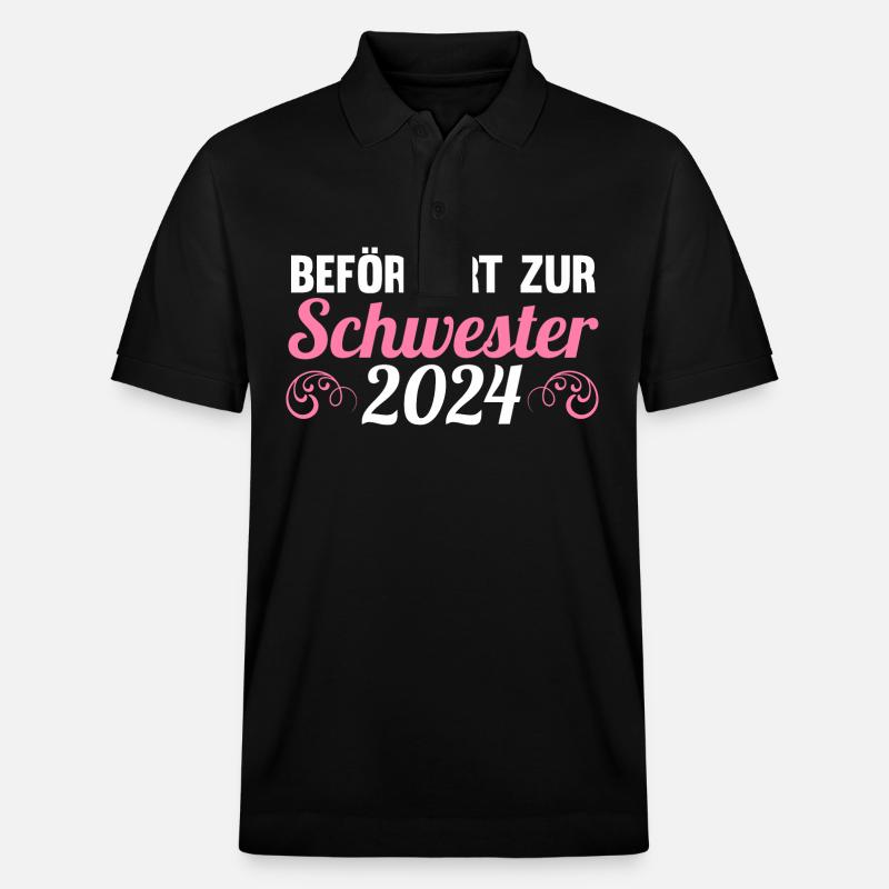 Werdende Schwester 2024 - Stanley/Stella Unisex Bio-Poloshirt PREPSTER - Schwarz