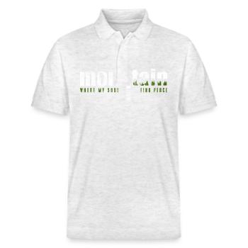 Mountaineering Mountains View Destination - Stanley/Stella Unisex Organic Polo Shirt PREPSTER - heather white - Front - Roxy (174cm) & Andy (188cm)