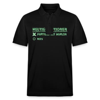 First name marlon - Stanley/Stella Unisex Organic Polo Shirt PREPSTER - black - Front - Roxy (174cm) & Andy (188cm)