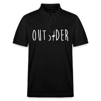 Außenseiter Outdoor sCamping Wandern Berg - Stanley/Stella Unisex Bio-Poloshirt PREPSTER - Schwarz - Vorne - Roxy (174cm) & Andy (188cm)