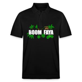 Boum Faya - Polo PREPSTER bio Stanley/Stella Unisexe - noir - Devant - Roxy (174cm) & Andy (188cm)