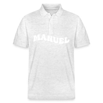 Funny Manuel Groovy 4 Men Women Cool Manuel Tie - Stanley/Stella Unisex Organic Polo Shirt PREPSTER - heather white - Front - Roxy (174cm) & Andy (188cm)