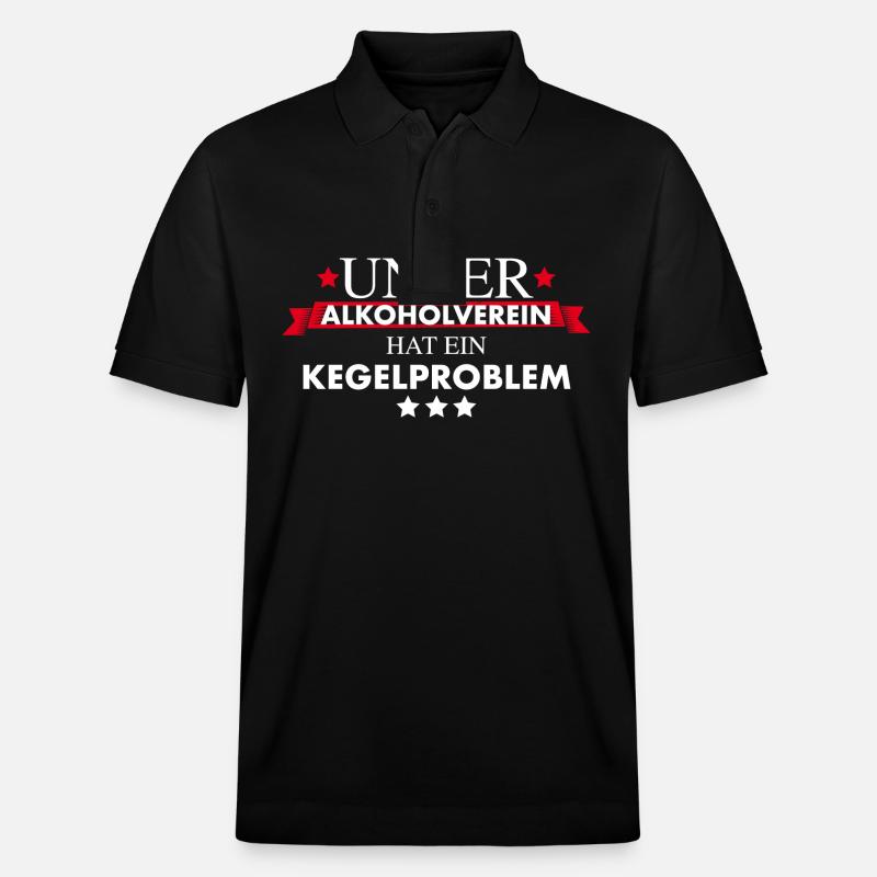 Kegelverein Alkoholproblem - Stanley/Stella Unisex Bio-Poloshirt PREPSTER - Schwarz