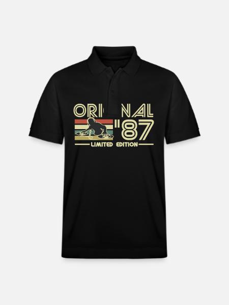 1987 - Stanley/Stella Unisex Organic Polo Shirt PREPSTER - black