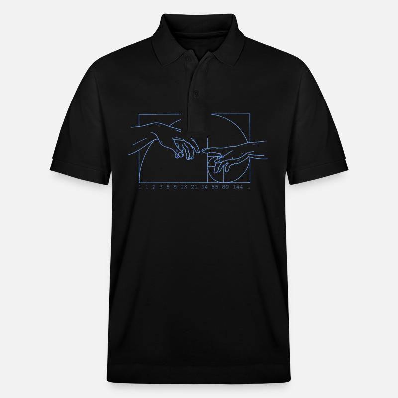 Math Art Géométrie Fibonacci Spirale - Polo PREPSTER bio Stanley/Stella Unisexe - noir