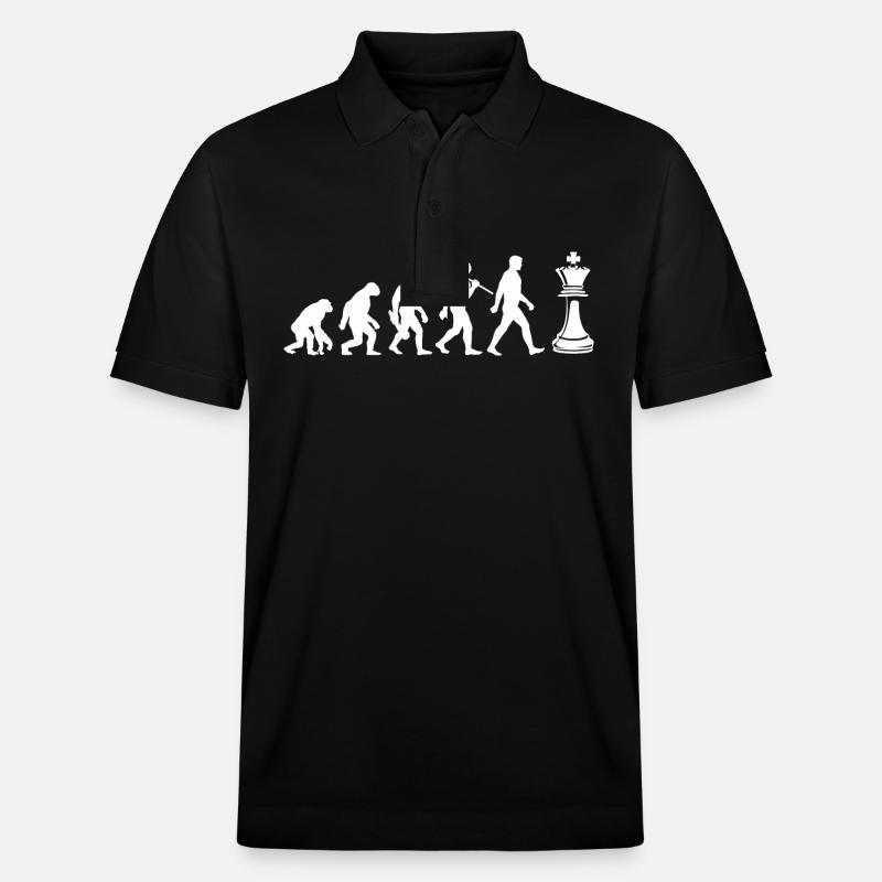 Evolution - Chess - Chess Players - Stanley/Stella Unisex Organic Polo Shirt PREPSTER - black