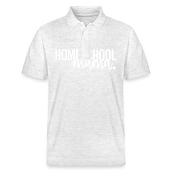 Homeschool Mama - Stanley/Stella Unisex Organic Polo Shirt PREPSTER - heather white - Front - Roxy (174cm) & Andy (188cm)