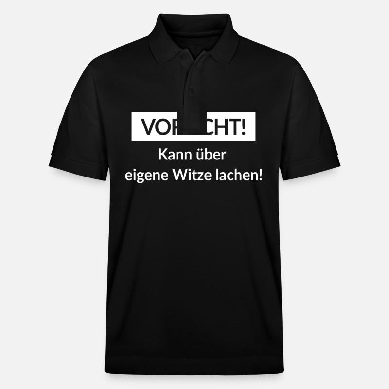 Spruch Vorsicht! - Stanley/Stella Unisex Bio-Poloshirt PREPSTER - Schwarz