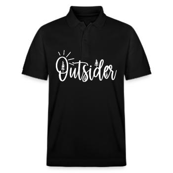 Außenseiter Natur Abenteuer Camping Wandern - Stanley/Stella Unisex Bio-Poloshirt PREPSTER - Schwarz - Vorne - Roxy (174cm) & Andy (188cm)