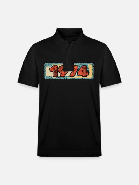 Born in 1974 - Stanley/Stella Unisex Organic Polo Shirt PREPSTER - black