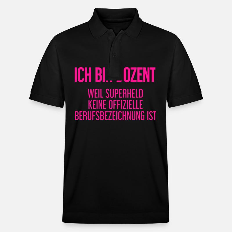 Dozent - Mein offizieller Superhelden-Beruf! - Stanley/Stella Unisex Bio-Poloshirt PREPSTER - Schwarz