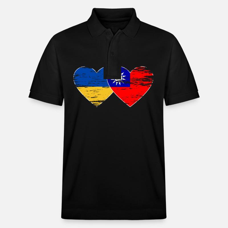Drapeau de l’Ukraine Taïwan utilisé - Polo PREPSTER bio Stanley/Stella Unisexe - noir