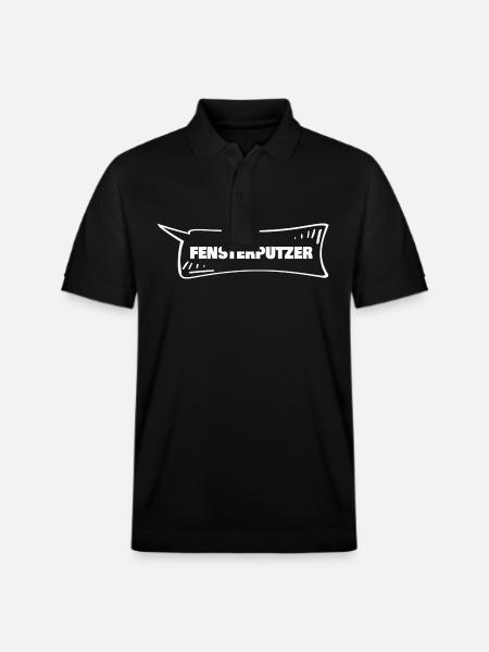Fensterputzer als Sprechblase - Stanley/Stella Unisex Bio-Poloshirt PREPSTER - Schwarz