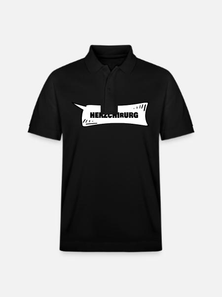 Speech Bubble Cardiac Surgeon - Stanley/Stella Unisex Organic Polo Shirt PREPSTER - black
