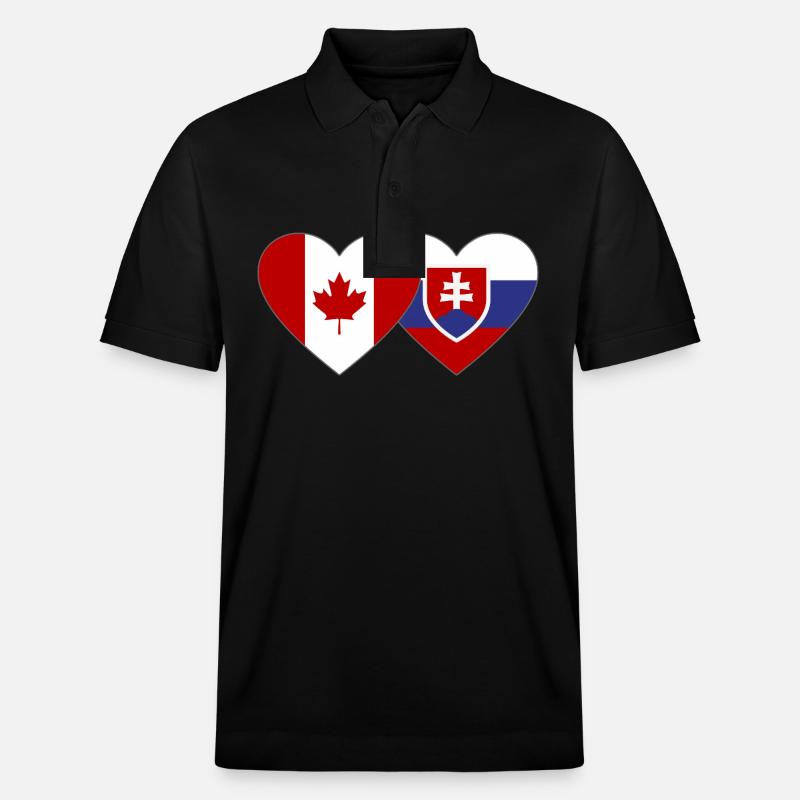 Drapeau du Canada Slovaquie Coeur - Polo PREPSTER bio Stanley/Stella Unisexe - noir