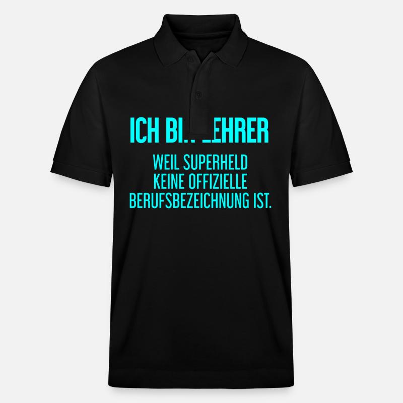 Lehrer - Mein offizieller Superhelden-Beruf! - Stanley/Stella Unisex Bio-Poloshirt PREPSTER - Schwarz