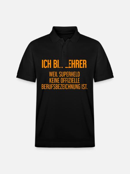 Lehrer - Mein offizieller Superhelden-Beruf! - Stanley/Stella Unisex Bio-Poloshirt PREPSTER - Schwarz