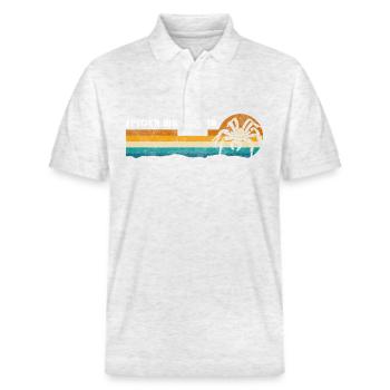 Spiders Pet - Stanley/Stella Unisex Organic Polo Shirt PREPSTER - heather white - Front - Roxy (174cm) & Andy (188cm)
