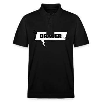 Gift for brewers - Stanley/Stella Unisex Organic Polo Shirt PREPSTER - black - Front - Roxy (174cm) & Andy (188cm)