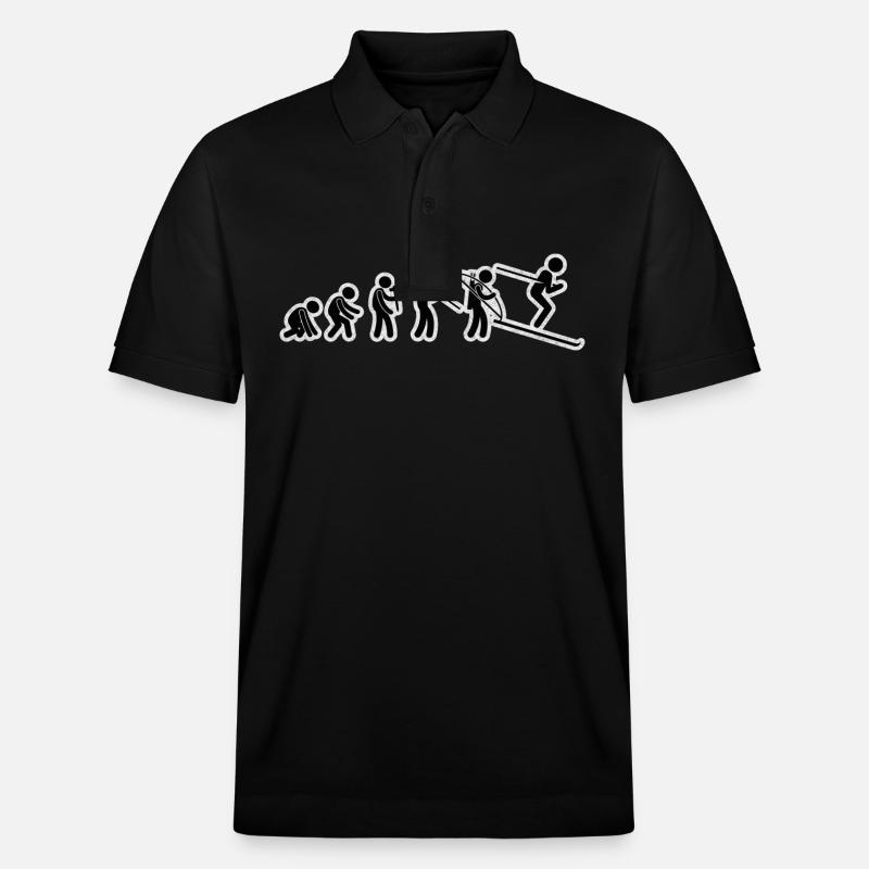 Evolution Ski Noir Grunge - Polo PREPSTER bio Stanley/Stella Unisexe - noir