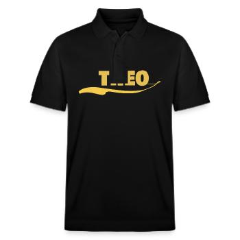 Gift for theo - Stanley/Stella Unisex Organic Polo Shirt PREPSTER - black - Front - Roxy (174cm) & Andy (188cm)