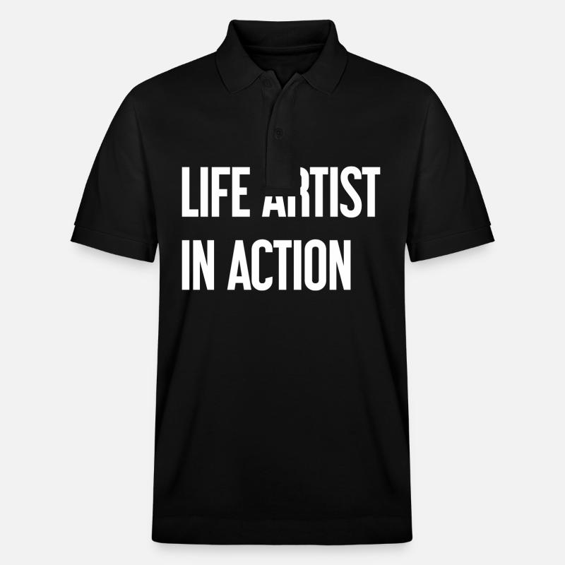 Lebenskünstler im Einsatz - Stanley/Stella Unisex Bio-Poloshirt PREPSTER - Schwarz