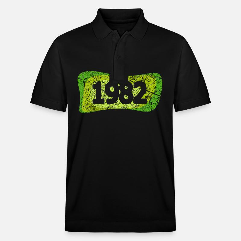 Retro 1982 - Stanley/Stella Unisex Bio-Poloshirt PREPSTER - Schwarz