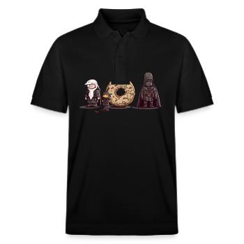 Donut Wars - Stanley/Stella Unisex Organic Polo Shirt PREPSTER - black - Front - Roxy (174cm) & Andy (188cm)