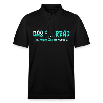 Fahrrad Fahrräder Fahrrad Fahrrad Fahrrad Biker MTB 14 - Stanley/Stella Unisex Bio-Poloshirt PREPSTER - Schwarz - Vorne - Roxy (174cm) & Andy (188cm)