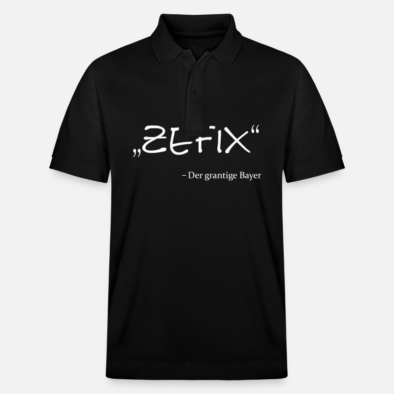 Zefix - Der grantige Bayer - Stanley/Stella Unisex Bio-Poloshirt PREPSTER - Schwarz