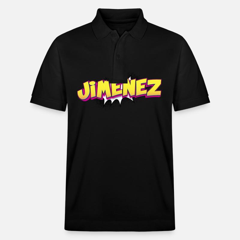 Jimenez benutzerdefinierter Name Comic-Stil Pop-Art, - Stanley/Stella Unisex Bio-Poloshirt PREPSTER - Schwarz