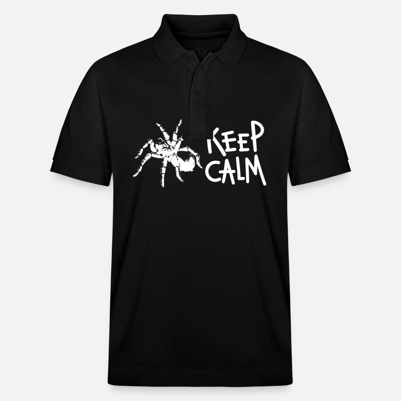 Keep Calm Tarantula Spider Zitat - Stanley/Stella Unisex Bio-Poloshirt PREPSTER - Schwarz