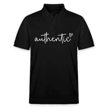 Echt - Stanley/Stella Unisex Bio-Poloshirt PREPSTER - Schwarz - Vorne - Roxy (174cm) & Andy (188cm)