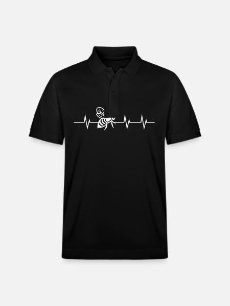 Heartbeat of a beekeeper - Stanley/Stella Unisex Organic Polo Shirt PREPSTER - black