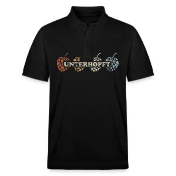 Unterhopft - Biergläser - Biertrinker Spruch - Stanley/Stella Unisex Bio-Poloshirt PREPSTER - Schwarz - Vorne - Roxy (174cm) & Andy (188cm)