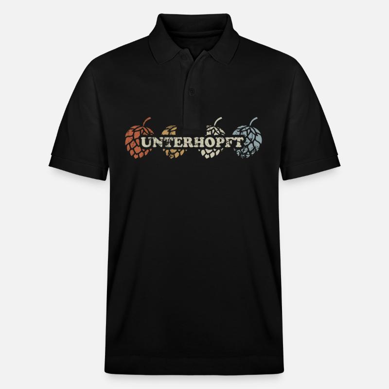 Unterhopft - Biergläser - Biertrinker Spruch - Stanley/Stella Unisex Bio-Poloshirt PREPSTER - Schwarz