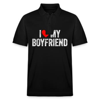 J’aime mon copain Copain de la Saint-Valentin - Polo PREPSTER bio Stanley/Stella Unisexe - noir - Devant - Roxy (174cm) & Andy (188cm)