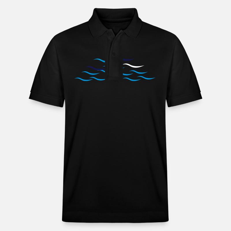 Wellen - Stanley/Stella Unisex Bio-Poloshirt PREPSTER - Schwarz