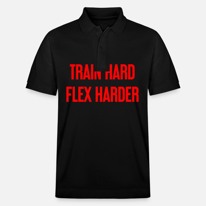 Train Hard Flex Harder - Stanley/Stella Unisex Bio-Poloshirt PREPSTER - Schwarz