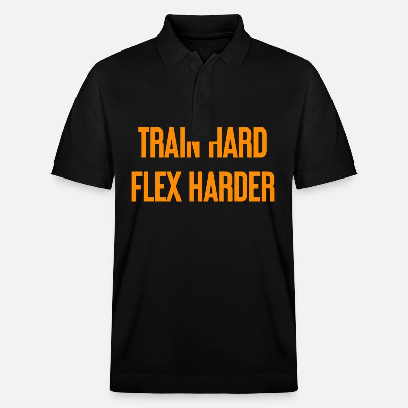 Train Hard Flex Harder - Stanley/Stella Unisex Bio-Poloshirt PREPSTER - Schwarz