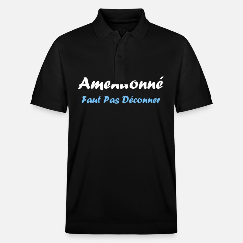 amendonné faut pas déconner - Polo PREPSTER bio Stanley/Stella Unisexe - noir