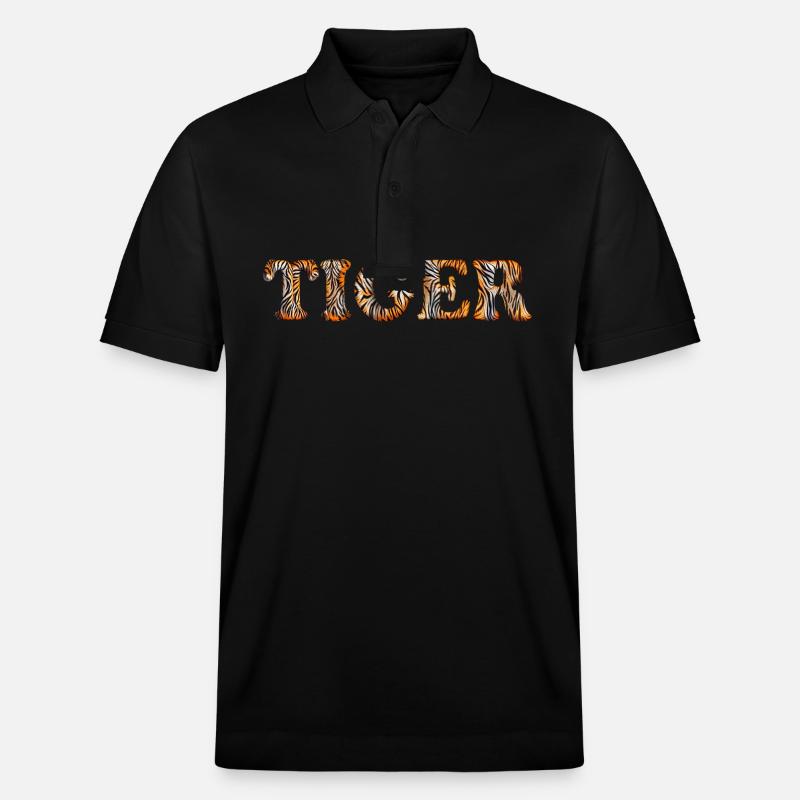 Tiger Text cool - Stanley/Stella Unisex Bio-Poloshirt PREPSTER - Schwarz