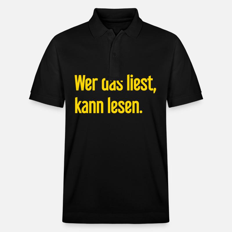 Wer das liest, kann lesen. - Stanley/Stella Unisex Bio-Poloshirt PREPSTER - Schwarz