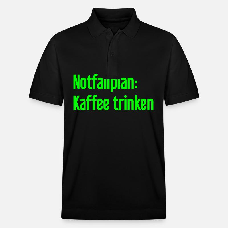 Kaffee-Notfallplan - Stanley/Stella Unisex Bio-Poloshirt PREPSTER - Schwarz